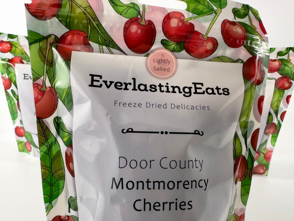 Freeze-Dried Montmorency Cherries Lightly Salted Multiple Healthy Snack Close Up - EverlastingEats