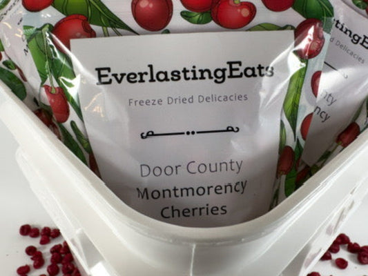 Freeze Dried Cherries Bucket O' Cherries Pack of 10 or 20 Healthy Snack Close Up - EverlastingEats