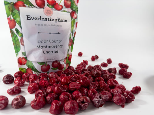 Feeze Dried Cherries Lightly Salted 1.5 oz Bag Healthy Snack Front - EverlastingEats