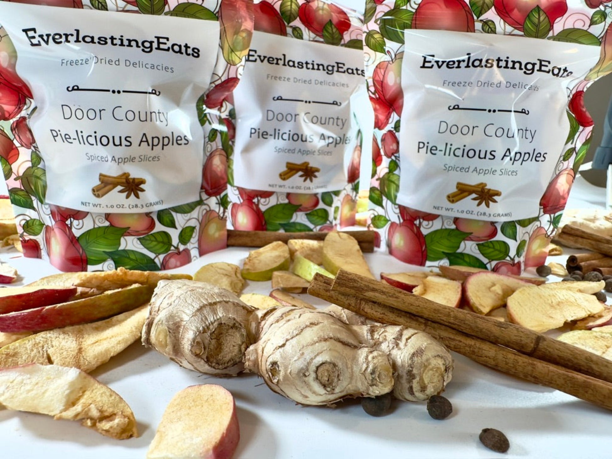 Freeze Dried Pie-licious Apples Healthy Snack Front Multiple with Apples - EverlastingEats